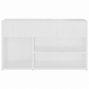 vidaXL シューズベンチ ホワイト 80x30x45 cm エンジニアリングウッドホーム&ガーデン 家事用品 収納&オーガナイザー 衣類・ワードローブ収納 シューズラック・整理収納(代引不可)