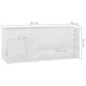 vidaXL シューズベンチ ホワイト 80x30x45 cm エンジニアリングウッドホーム&ガーデン 家事用品 収納&オーガナイザー 衣類・ワードローブ収納 シューズラック・整理収納(代引不可)