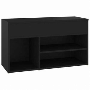 vidaXL シューズベンチ ブラック 80x30x45 cm エンジニアリングウッドホーム&ガーデン 家事用品 収納&オーガナイザー 衣類・ワードローブ収納 シューズラック・整理収納(代引不可)