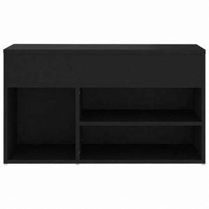 vidaXL シューズベンチ ブラック 80x30x45 cm エンジニアリングウッドホーム&ガーデン 家事用品 収納&オーガナイザー 衣類・ワードローブ収納 シューズラック・整理収納(代引不可)