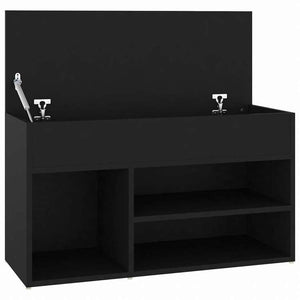 vidaXL シューズベンチ ブラック 80x30x45 cm エンジニアリングウッドホーム&ガーデン 家事用品 収納&オーガナイザー 衣類・ワードローブ収納 シューズラック・整理収納(代引不可)