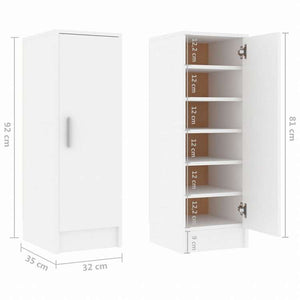 vidaXL シューズキャビネット ホワイト 32x35x92 cm エンジニアリングウッドホーム&ガーデン 家事用品 収納&オーガナイザー 衣類・ワードローブ収納 シューズラック・整理収納(代引不可)