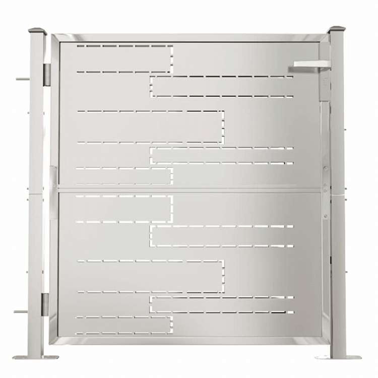 vidaXL ガーデンゲート 100x100 cm ステンレススチールハードウェア フェンス&バリア ゲート(代引不可)