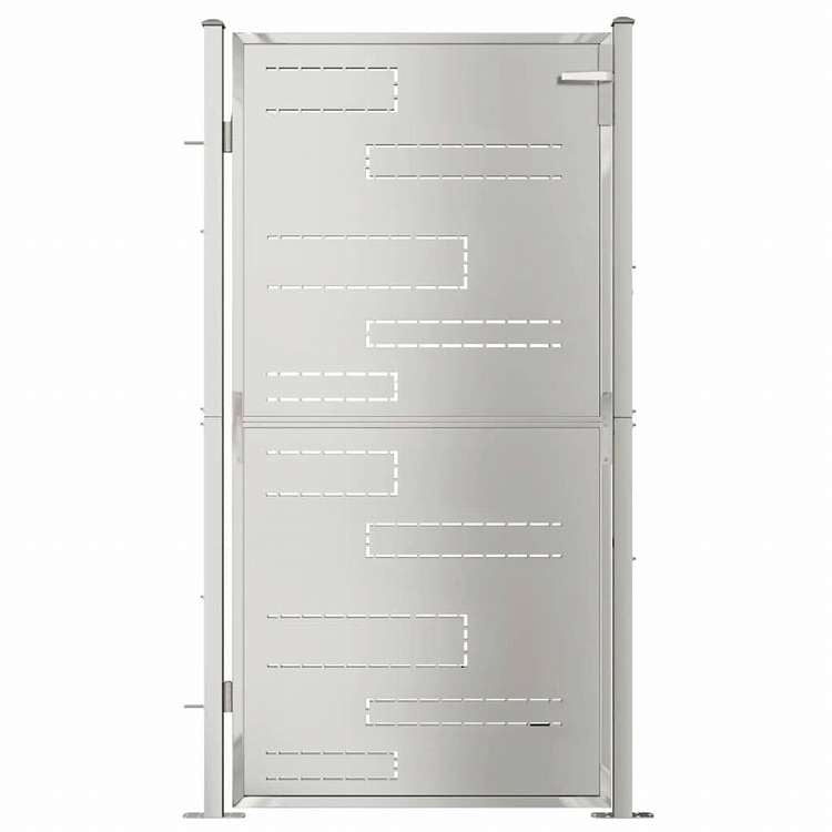 vidaXL ガーデンゲート 100x180 cm ステンレススチールハードウェア フェンス&バリア ゲート(代引不可)