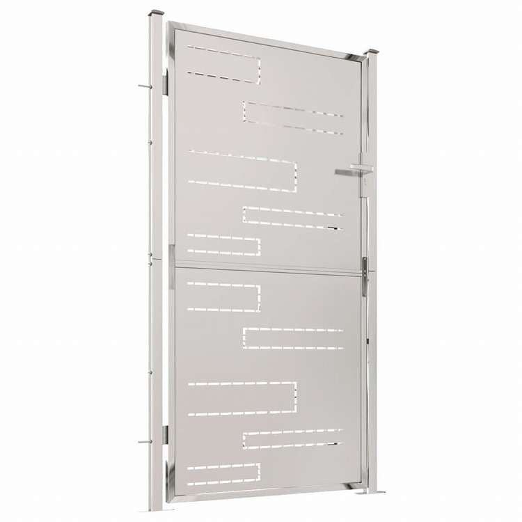 vidaXL ガーデンゲート 100x180 cm ステンレススチールハードウェア フェンス&バリア ゲート(代引不可)