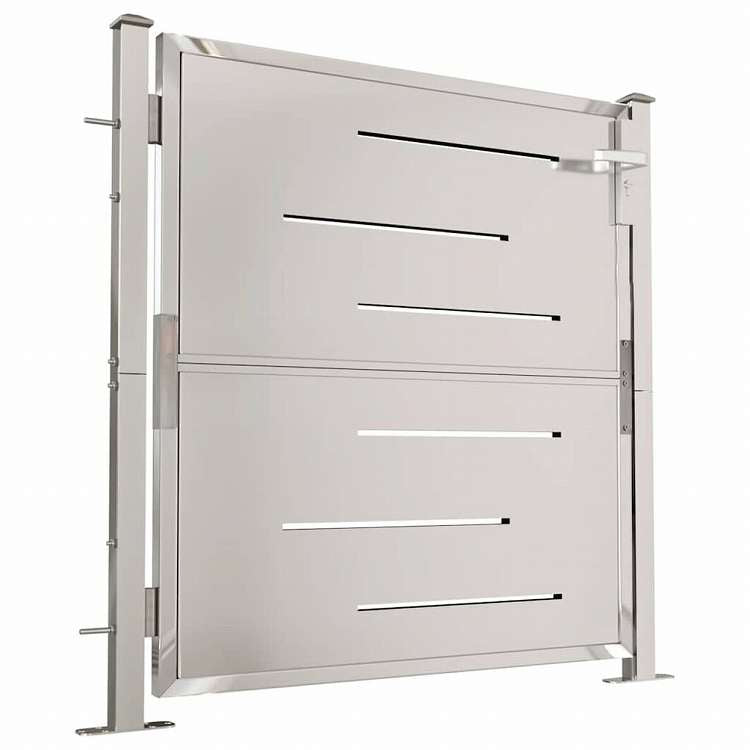 vidaXL ガーデンゲート 100x100 cm ステンレススチールハードウェア フェンス&バリア ゲート(代引不可)