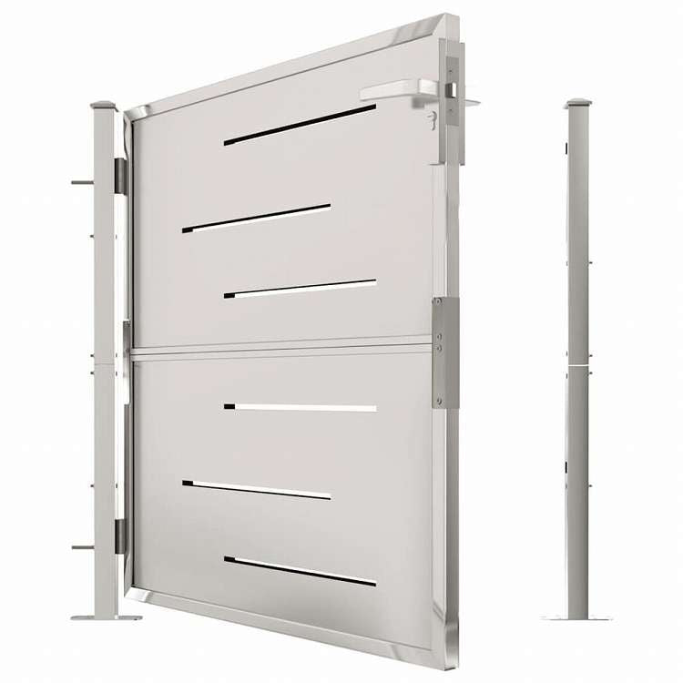 vidaXL ガーデンゲート 100x100 cm ステンレススチールハードウェア フェンス&バリア ゲート(代引不可)