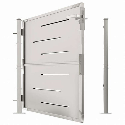 vidaXL ガーデンゲート 100x100 cm ステンレススチールハードウェア フェンス&バリア ゲート(代引不可)