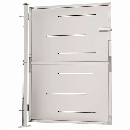 vidaXL ガーデンゲート 100x125cm ステンレススチールハードウェア フェンス&バリア ゲート(代引不可)