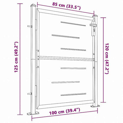 vidaXL ガーデンゲート 100x125cm ステンレススチールハードウェア フェンス&バリア ゲート(代引不可)