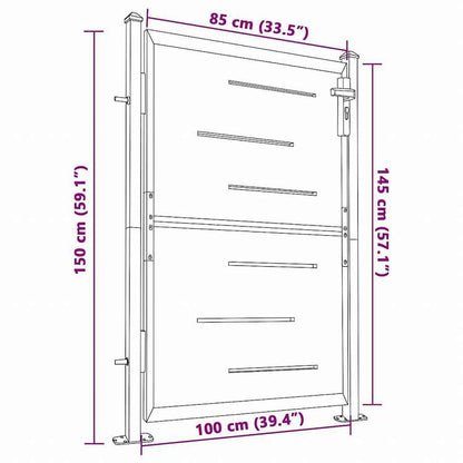 vidaXL ガーデンゲート ステンレススチール 100x150 cmハードウェア フェンス&バリア ゲート(代引不可)