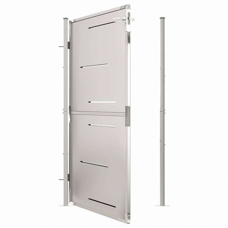 vidaXL ガーデンゲート 100x180 cm ステンレススチールハードウェア フェンス&バリア ゲート(代引不可)