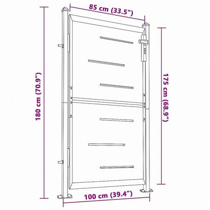 vidaXL ガーデンゲート 100x180 cm ステンレススチールハードウェア フェンス&バリア ゲート(代引不可)