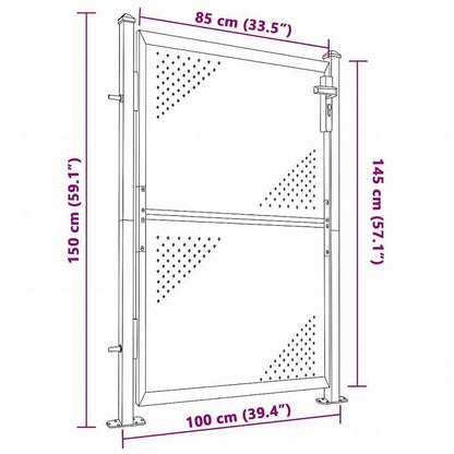 vidaXL ガーデンゲート ステンレススチール 100x150 cmハードウェア フェンス&バリア ゲート(代引不可)