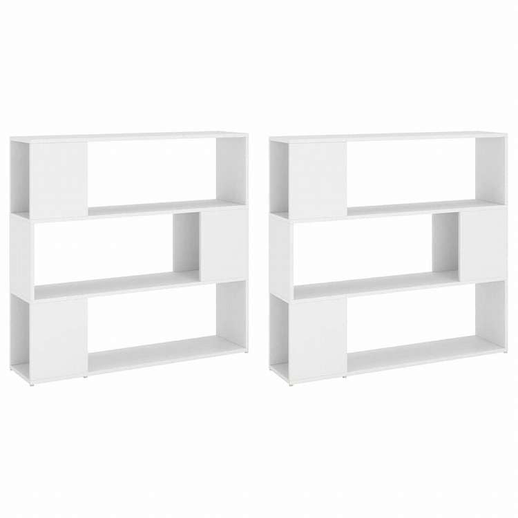 vidaXL ブックキャビネット 間仕切り ホワイト 100x24x188cm (809179x2組)家具 棚 本棚・オープンラック(代引不可)