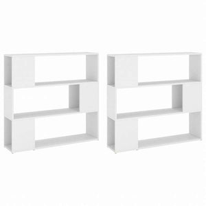 vidaXL ブックキャビネット 間仕切り ホワイト 100x24x188cm (809179x2組)家具 棚 本棚・オープンラック(代引不可)