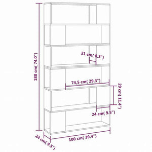 vidaXL ブックキャビネット 間仕切り ホワイト 100x24x188cm (809179x2組)家具 棚 本棚・オープンラック(代引不可)