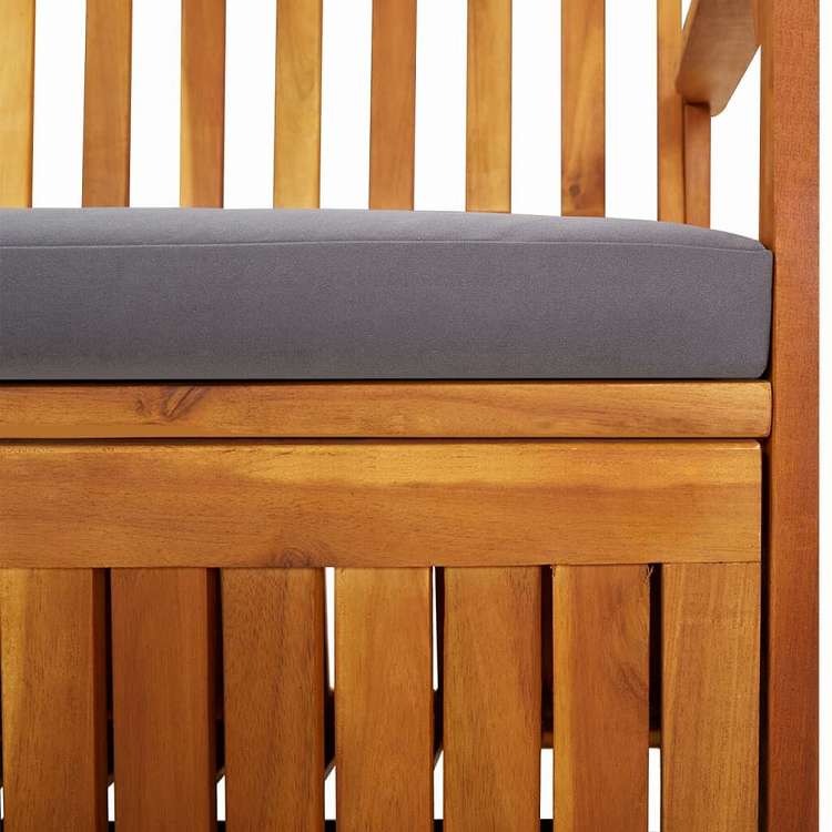 vidaXL 収納ベンチ クッション付き 148cm アカシア無垢材家具 アウトドア家具 屋外椅子 アウトドアベンチ(代引不可)
