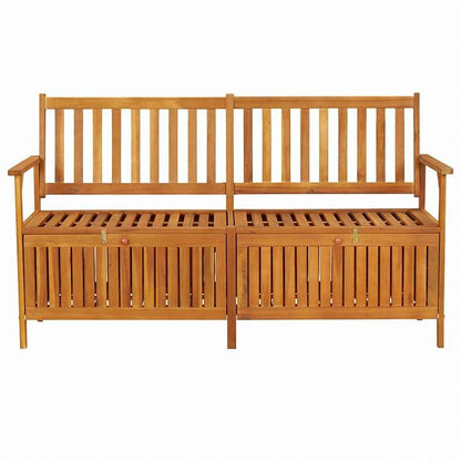 vidaXL 収納ベンチ 148cm アカシア無垢材家具 アウトドア家具 屋外椅子 アウトドアベンチ(代引不可)
