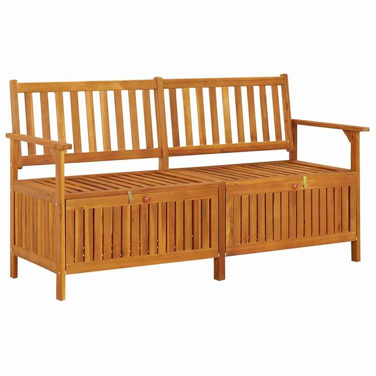 vidaXL 収納ベンチ 148cm アカシア無垢材家具 アウトドア家具 屋外椅子 アウトドアベンチ(代引不可)