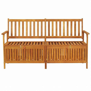 vidaXL 収納ベンチ 148cm アカシア無垢材家具 アウトドア家具 屋外椅子 アウトドアベンチ(代引不可)