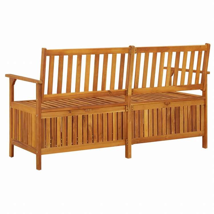 vidaXL 収納ベンチ 148cm アカシア無垢材家具 アウトドア家具 屋外椅子 アウトドアベンチ(代引不可)