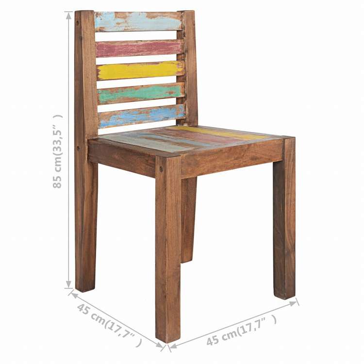 vidaXL ダイニングチェア 6点セット 再生無垢材家具 チェア キッチン・ダイニングルームチェア(代引不可)