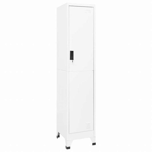 vidaXL ロッカーキャビネット ホワイト 38x45x180 cm スチール家具 キャビネット&収納 収納キャビネット・ロッカー(代引不可)