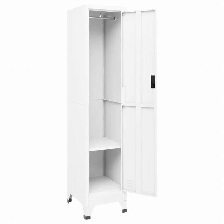 vidaXL ロッカーキャビネット ホワイト 38x45x180 cm スチール家具 キャビネット&収納 収納キャビネット・ロッカー(代引不可)