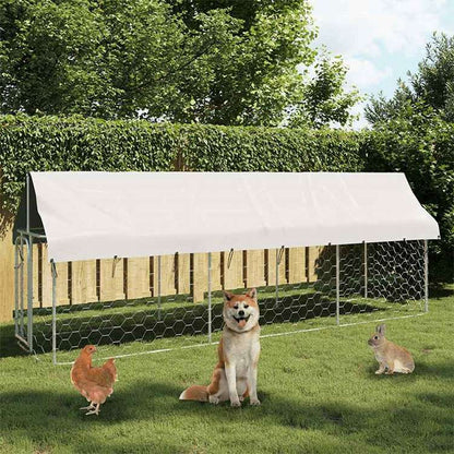 vidaXL 屋外用犬小屋 屋根付き 400x100x150cm動物&ペット用品 ペット用品 犬用品 犬小屋・ドッグラン(代引不可)