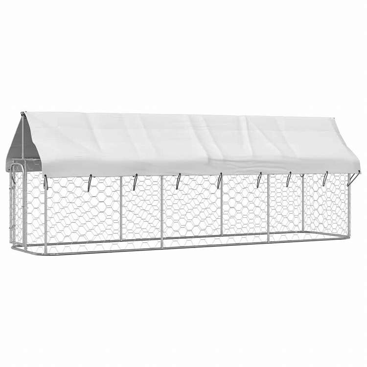 vidaXL 屋外用犬小屋 屋根付き 400x100x150cm動物&ペット用品 ペット用品 犬用品 犬小屋・ドッグラン(代引不可)