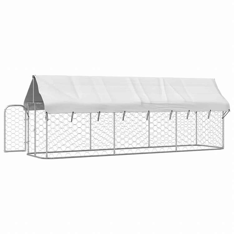 vidaXL 屋外用犬小屋 屋根付き 400x100x150cm動物&ペット用品 ペット用品 犬用品 犬小屋・ドッグラン(代引不可)