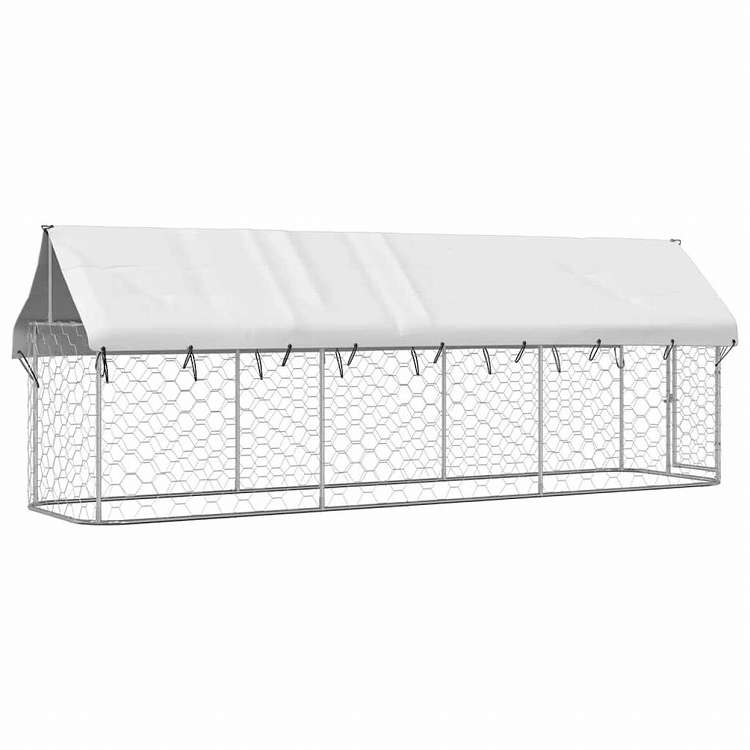 vidaXL 屋外用犬小屋 屋根付き 400x100x150cm動物&ペット用品 ペット用品 犬用品 犬小屋・ドッグラン(代引不可)