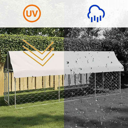 vidaXL 屋外用犬小屋 屋根付き 400x100x150cm動物&ペット用品 ペット用品 犬用品 犬小屋・ドッグラン(代引不可)