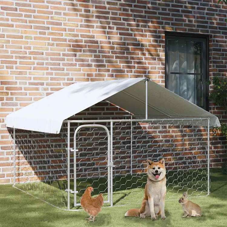 vidaXL 屋外用犬小屋 屋根付き 200x200x150cm動物&ペット用品 ペット用品 犬用品 犬小屋・ドッグラン(代引不可)
