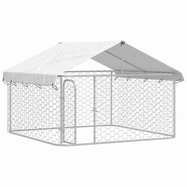 vidaXL 屋外用犬小屋 屋根付き 200x200x150cm動物&ペット用品 ペット用品 犬用品 犬小屋・ドッグラン(代引不可)