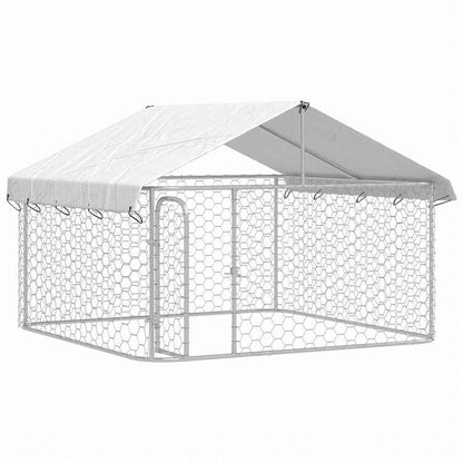 vidaXL 屋外用犬小屋 屋根付き 200x200x150cm動物&ペット用品 ペット用品 犬用品 犬小屋・ドッグラン(代引不可)