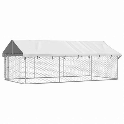 vidaXL 屋外用犬小屋 屋根付き 400x200x150cm動物&ペット用品 ペット用品 犬用品 犬小屋・ドッグラン(代引不可)