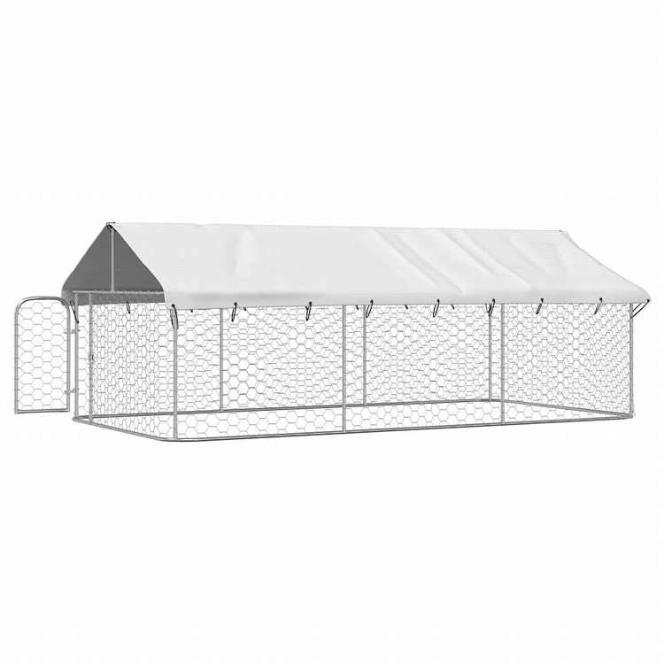 vidaXL 屋外用犬小屋 屋根付き 400x200x150cm動物&ペット用品 ペット用品 犬用品 犬小屋・ドッグラン(代引不可)