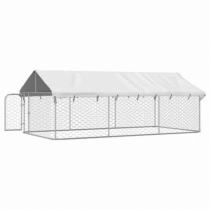 vidaXL 屋外用犬小屋 屋根付き 400x200x150cm動物&ペット用品 ペット用品 犬用品 犬小屋・ドッグラン(代引不可)