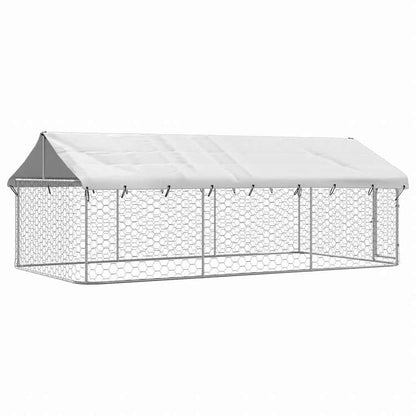 vidaXL 屋外用犬小屋 屋根付き 400x200x150cm動物&ペット用品 ペット用品 犬用品 犬小屋・ドッグラン(代引不可)