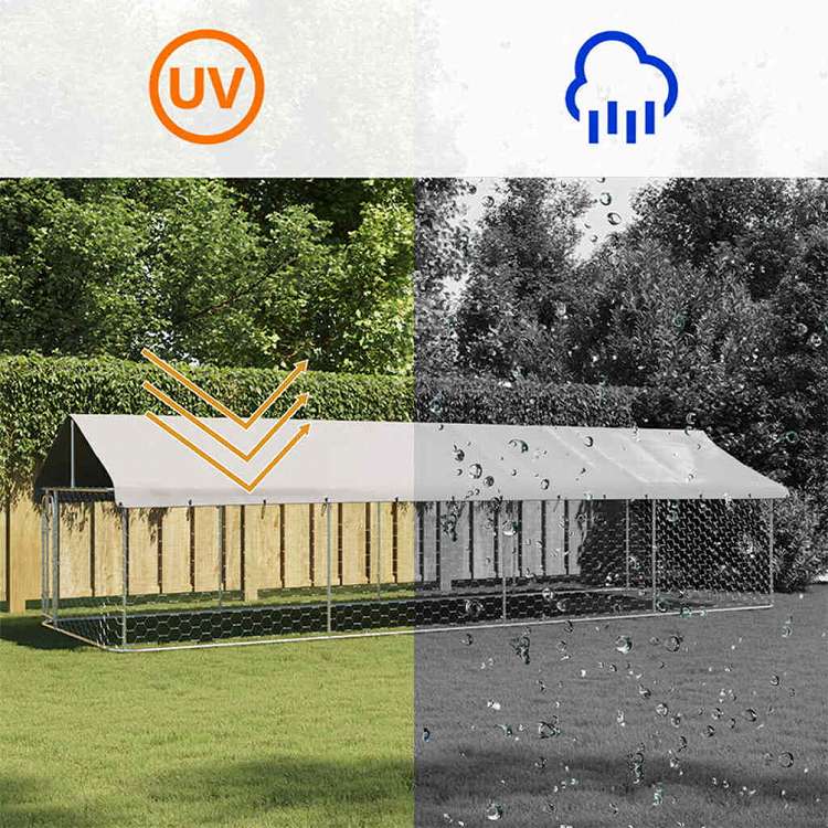 vidaXL 屋外用犬小屋 屋根付き 600x200x150cmAnimals & Pet Supplies ペット用品 犬用品 犬小屋・ドッグラン(代引不可)