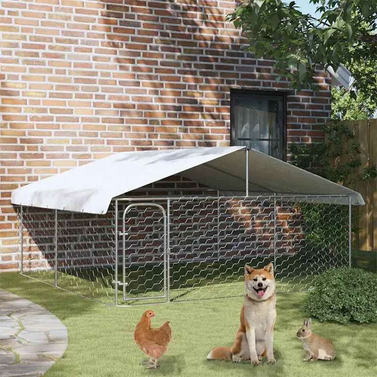 vidaXL 屋外用犬小屋 屋根付き 300x300x150cm動物&ペット用品 ペット用品 犬用品 犬小屋・ドッグラン(代引不可)