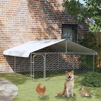 vidaXL 屋外用犬小屋 屋根付き 300x300x150cm動物&ペット用品 ペット用品 犬用品 犬小屋・ドッグラン(代引不可)