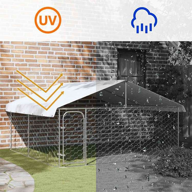 vidaXL 屋外用犬小屋 屋根付き 300x300x150cm動物&ペット用品 ペット用品 犬用品 犬小屋・ドッグラン(代引不可)