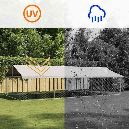 vidaXL 屋外用犬小屋 屋根付き 600x300x150cm動物&ペット用品 ペット用品 犬用品 犬小屋・ドッグラン(代引不可)