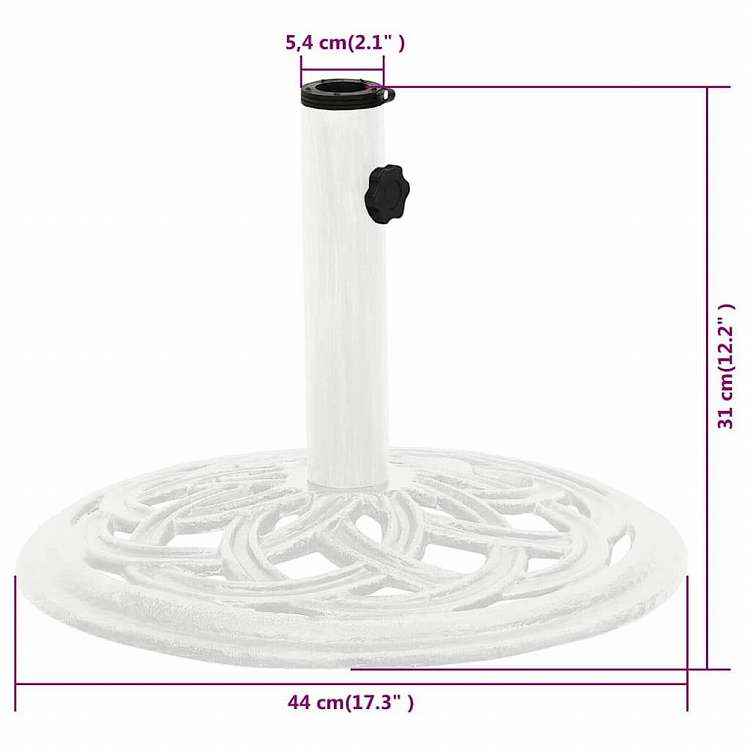 vidaXL パラソルベース 鋳鉄製 44x44x31cm ホワイトホーム&ガーデン 芝&ガーデン アウトドアリビング アウトドアアンブレラ&パラソルアクセサリー 屋外用アンブレラ土台(代引不可)