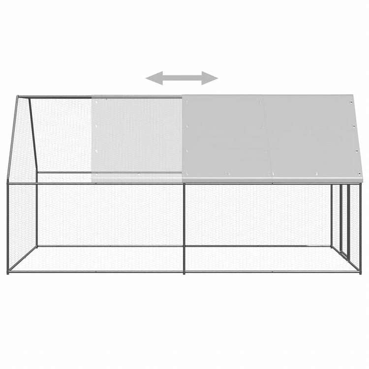 vidaXL 屋外鶏用ケージ 2x4x2m 亜鉛メッキ鋼製Animals & Pet Supplies ペット用品 小動物用品 小動物 飼育・ケージ(代引不可)