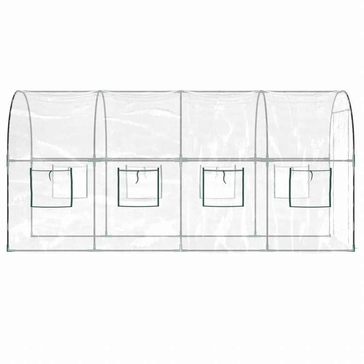 vidaXL 温室 透明 160x400x190 cm PVC&粉体塗装スチールホーム&ガーデン 芝&ガーデン ガーデニング グリーンハウス・温室(代引不可)