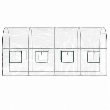 vidaXL 温室 透明 160x400x190 cm PVC&粉体塗装スチールホーム&ガーデン 芝&ガーデン ガーデニング グリーンハウス・温室(代引不可)